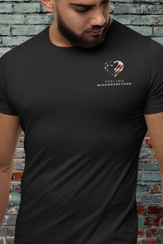 Men's Pocket USA Flag Heart T-Shirt