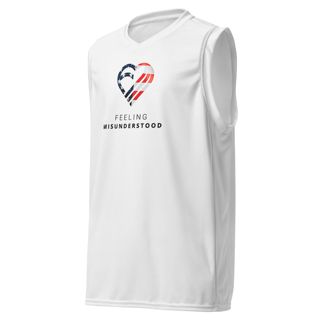 Women's USA Flag Heart Basketball Jersey