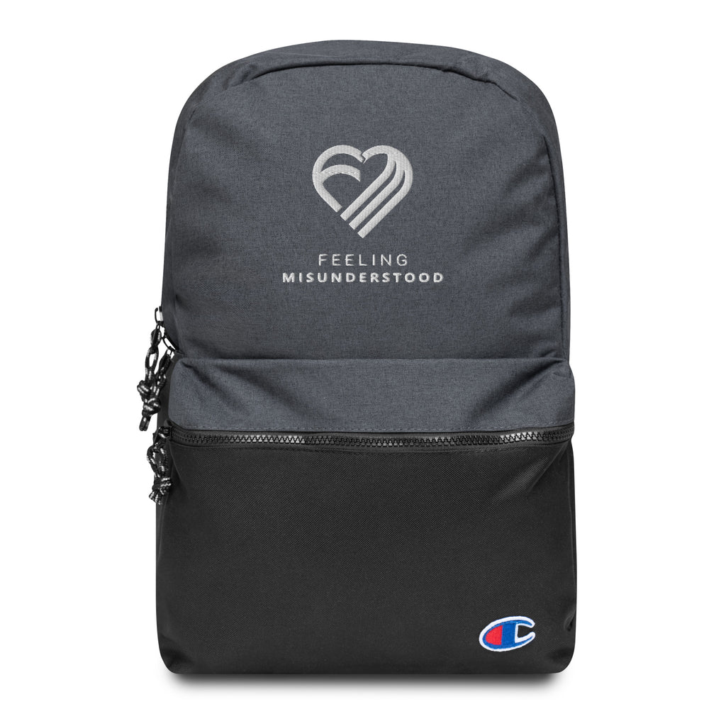 Embroidered White Heart Champion Backpack