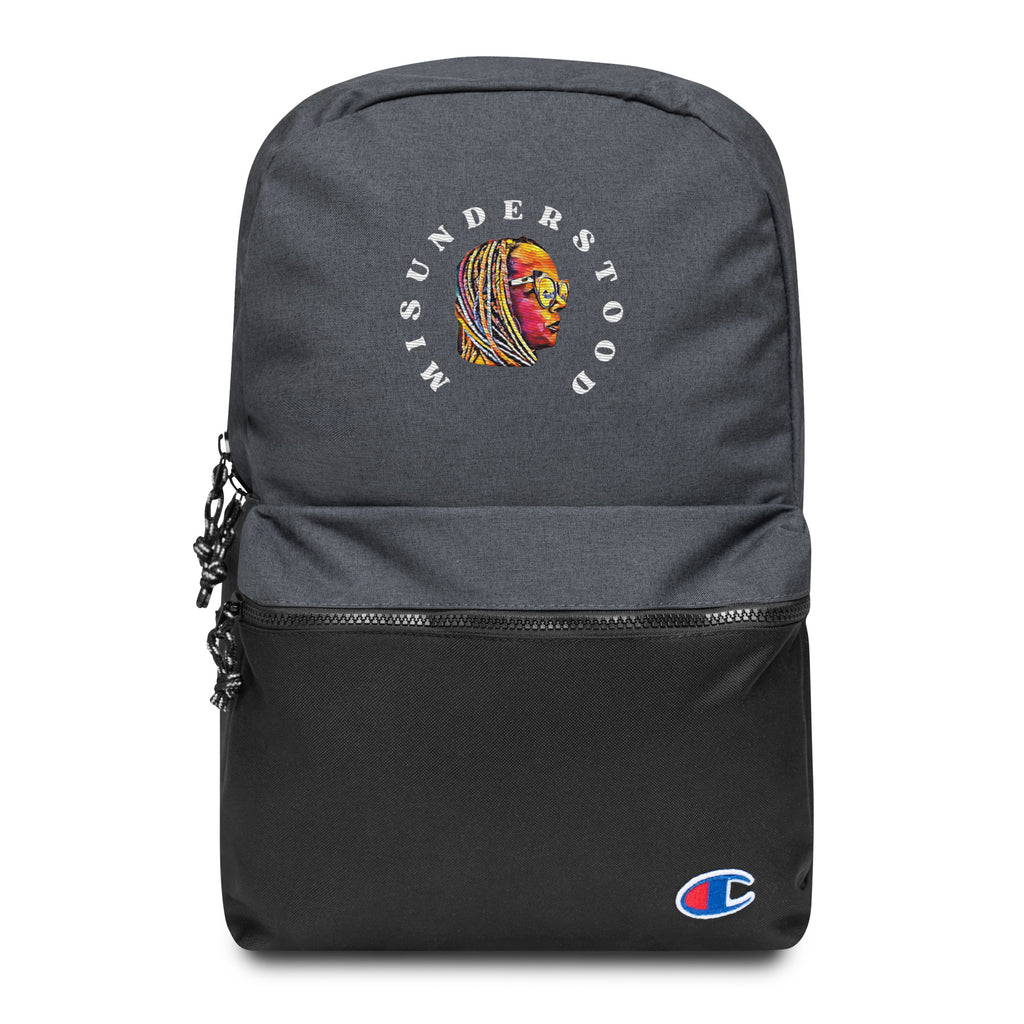 Embroidered Lady with Glasses Champion Backpack