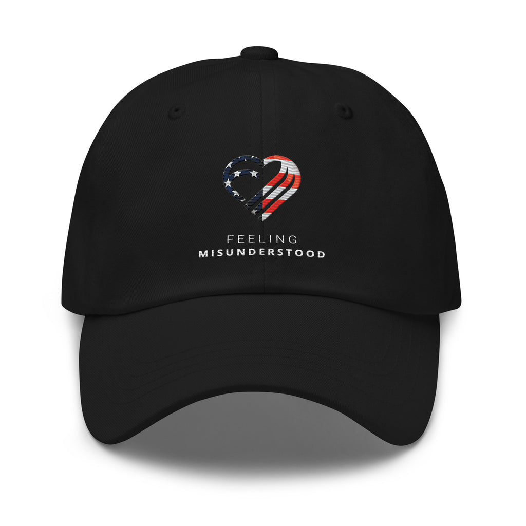 Embroidered USA Flag Heart Hat