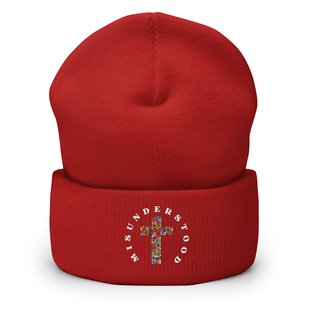 Embroidered Cross Beanie
