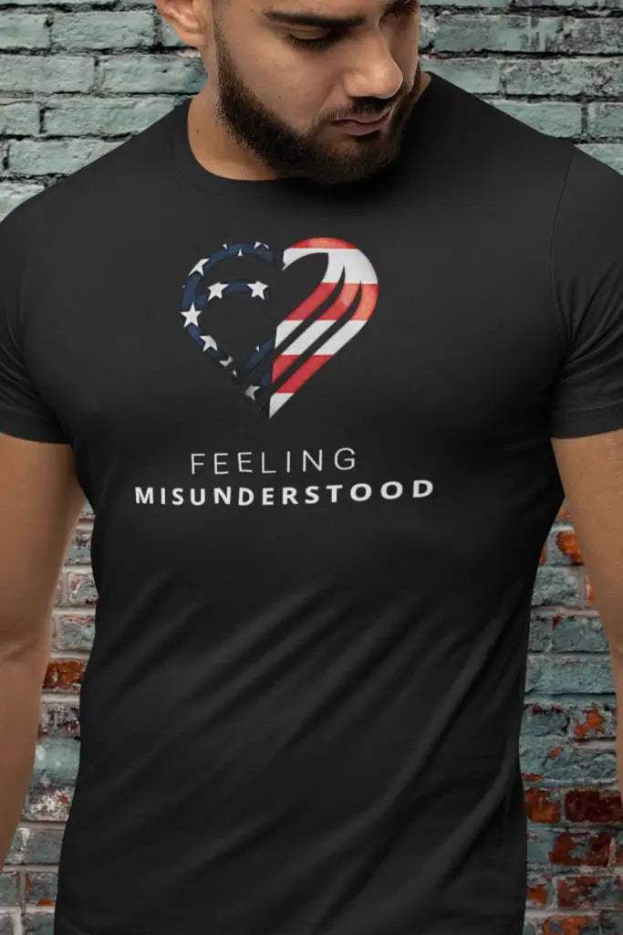 Men's USA Flag Heart T-Shirt