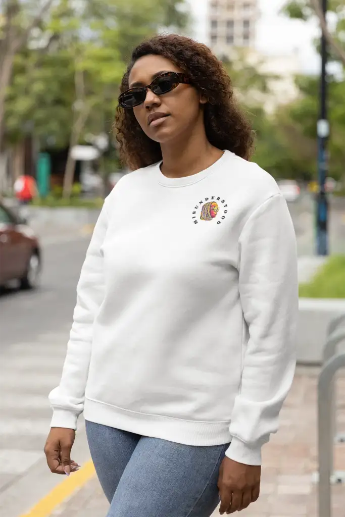 Women's Pocket Lady with Glasses Sweatshirt