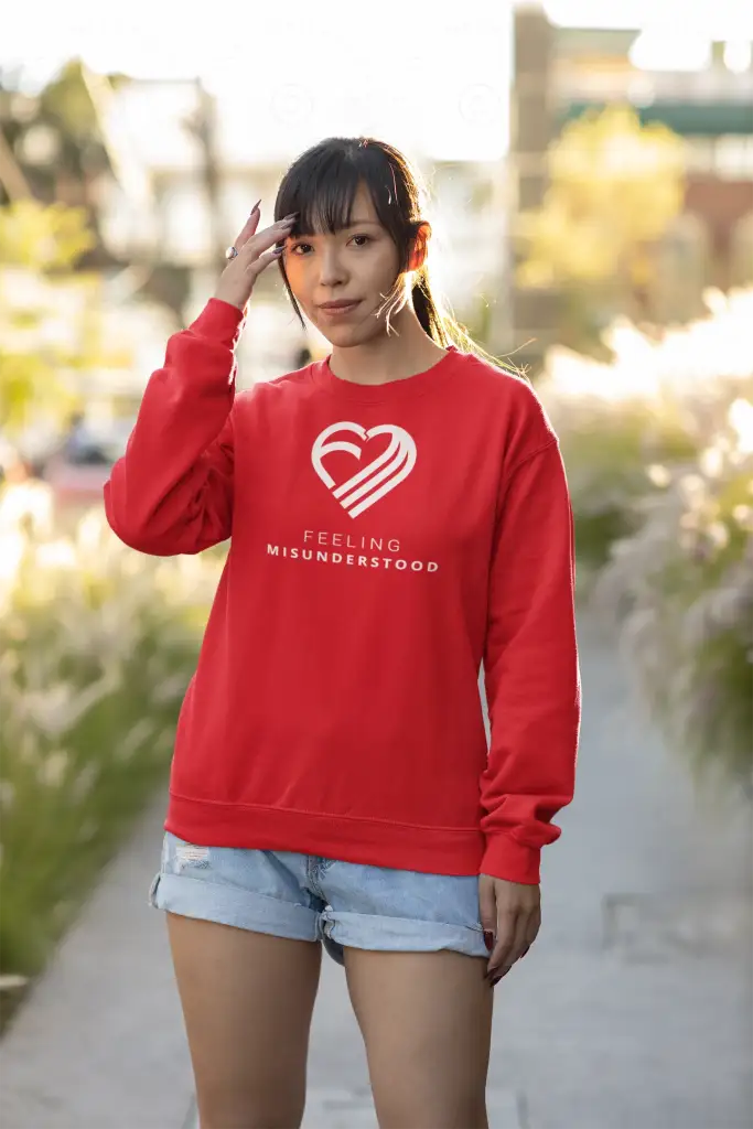 Women's White Heart Sweatshirt