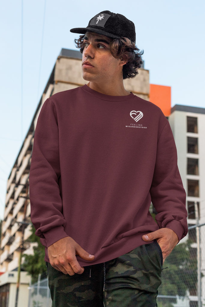 Men's Pocket White Heart Sweatshirt