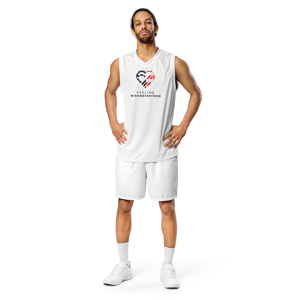 Men's USA Flag Heart Basketball Jersey