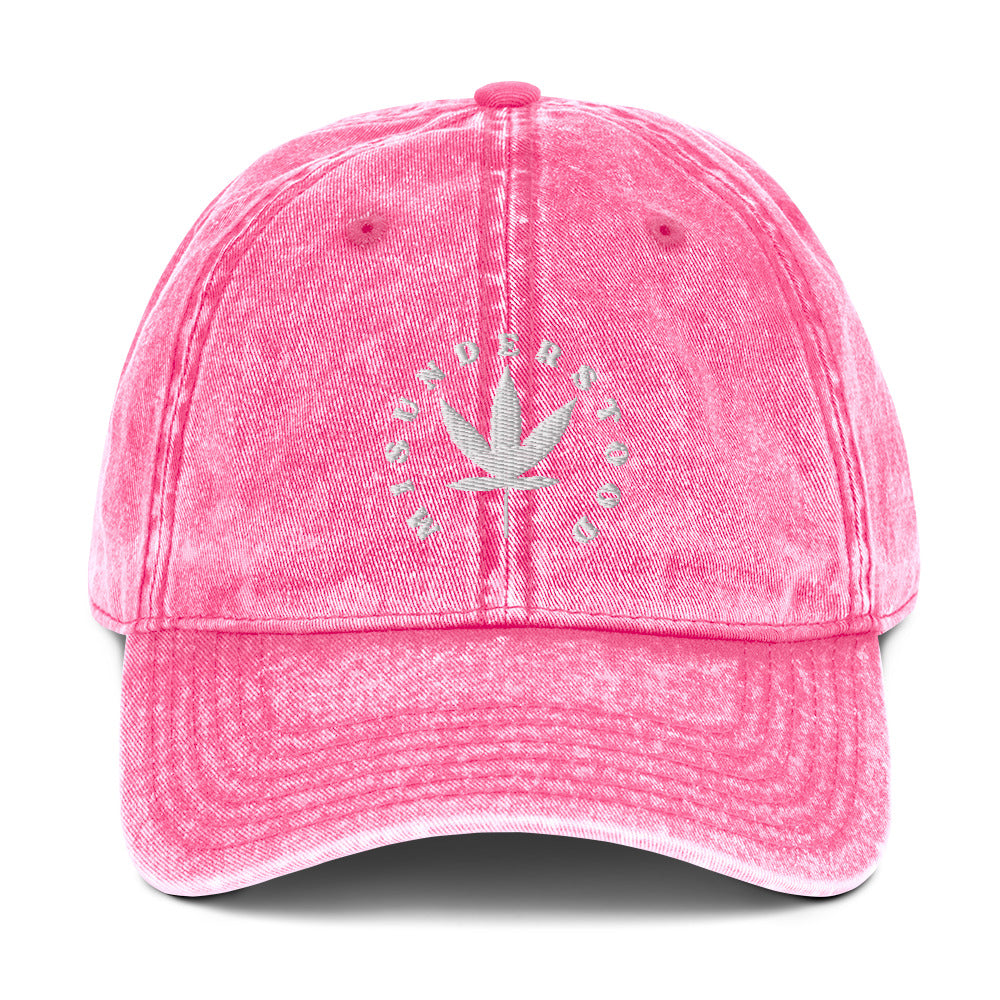 Embroidered Cannabis Vintage Cotton Twill Cap