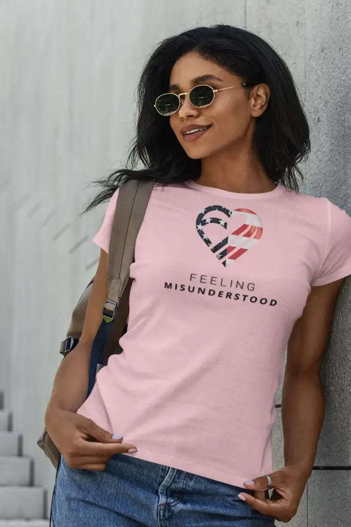 Women's USA Flag Heart T-Shirt