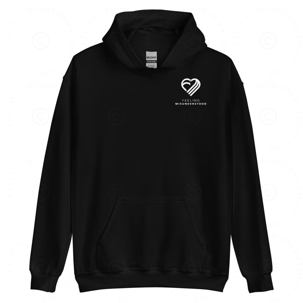 Women's Pocket White Heart Hoodie