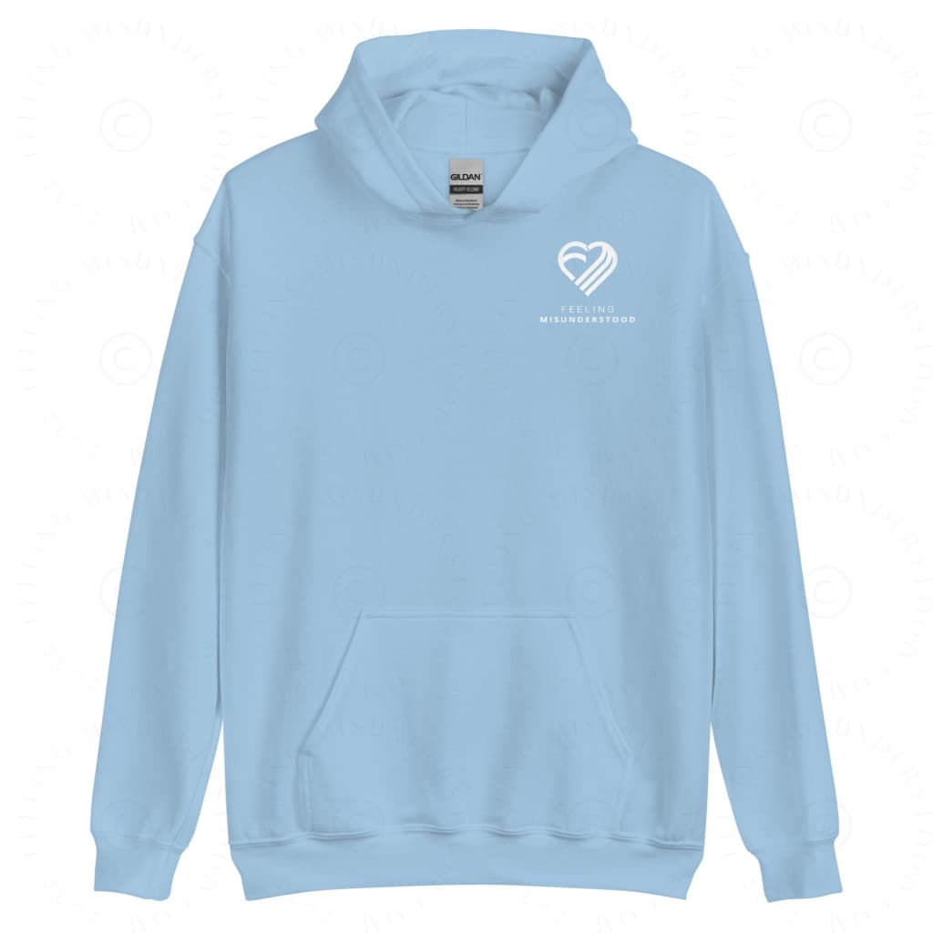 Women's Pocket White Heart Hoodie