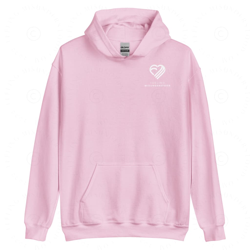 Women's Pocket White Heart Hoodie