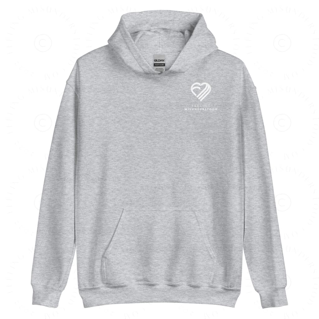 Women's Pocket White Heart Hoodie