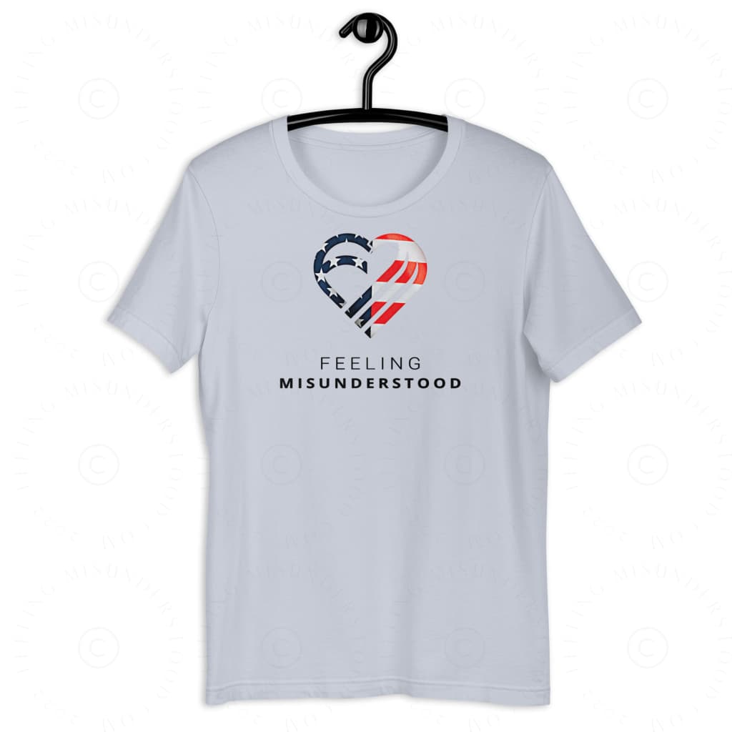 Women's USA Flag Heart T-Shirt