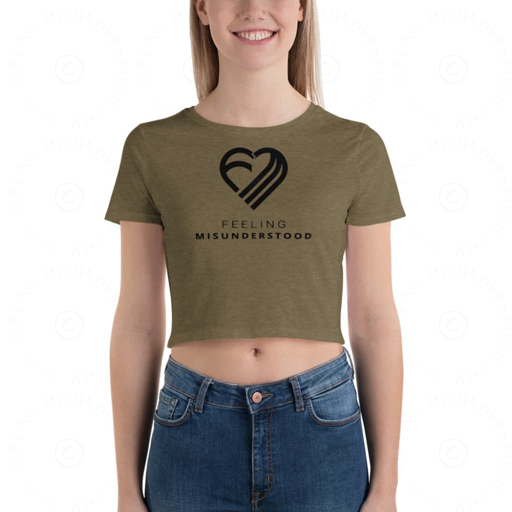 Women’s Black Heart Crop Tee