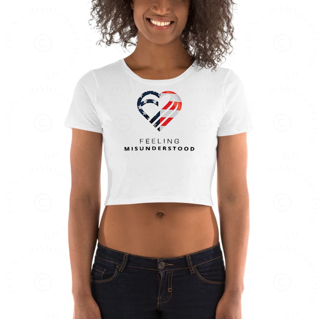 Women’s USA Flag Heart Crop Tee